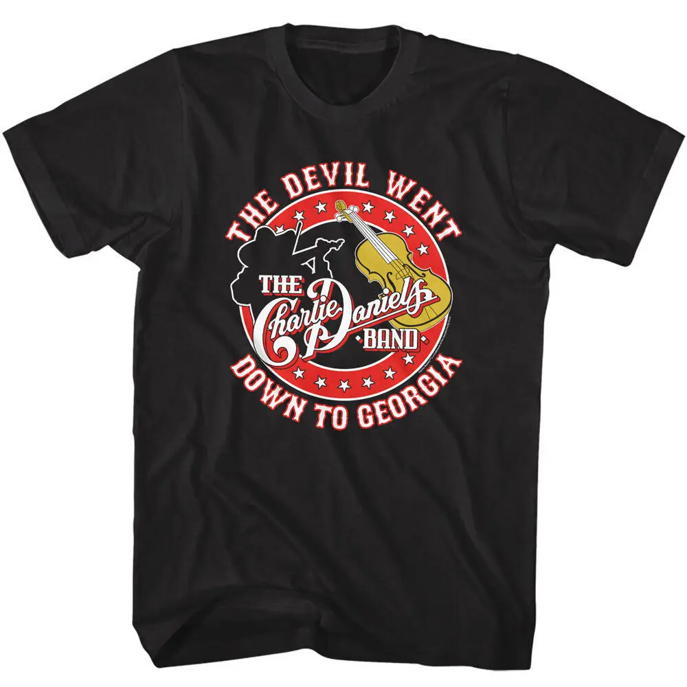 

Charlie Daniels Band Devil Went Down To Georgia Men's T Shirt Violin Country Men's Clothing Short Sleeve Tops