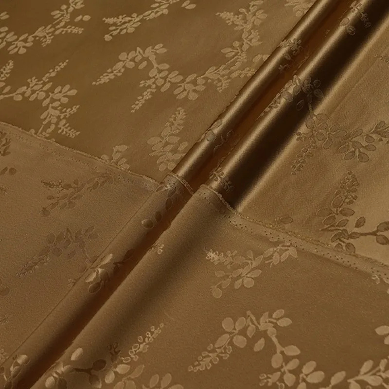 

Woven gold pure silk new Chinese-style Hanfu cheongsam and waistcoat fabric