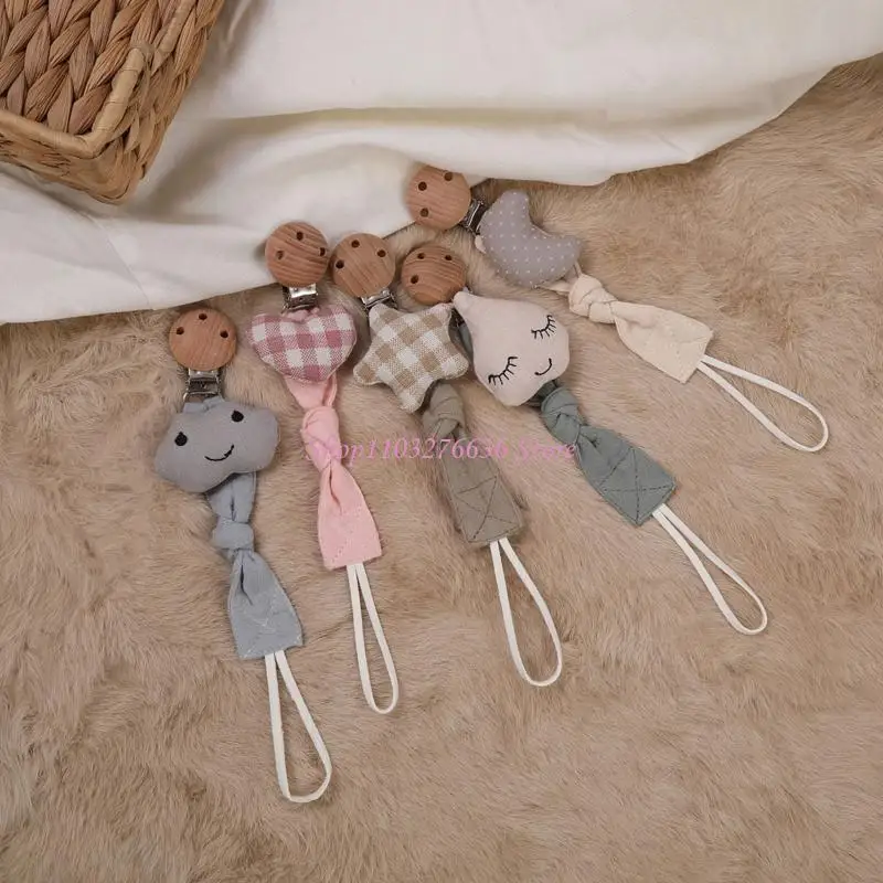 

R6FD Baby Shower Gift Soother Chain Cotton Bohemian for Baby Girls Boys