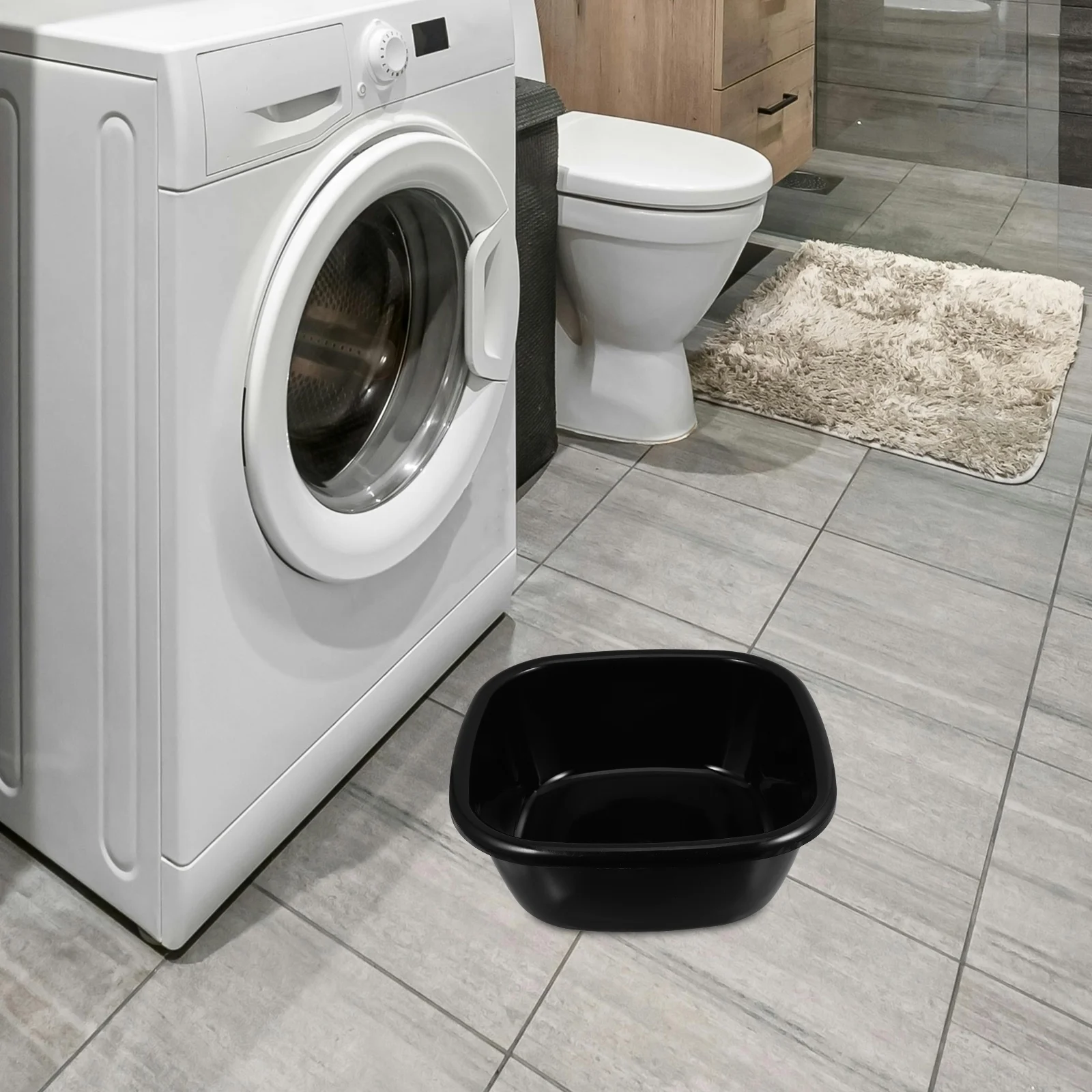 

Multifunctional Plastic Square Wash Basin Tub For Soaking Dirty Clothes Large Durable Lightweight Portable Toilet Pan Kitchen