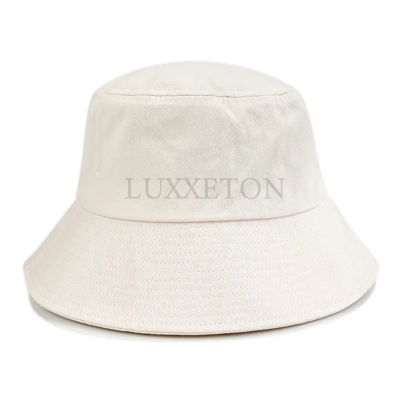 100％ Cotton 58-60cm Wide Brim Bucket For Women Men Fisherman Hat Ladies Outdoor Beach Hats Sun Protection Bob Gorra Hip Hop Cap