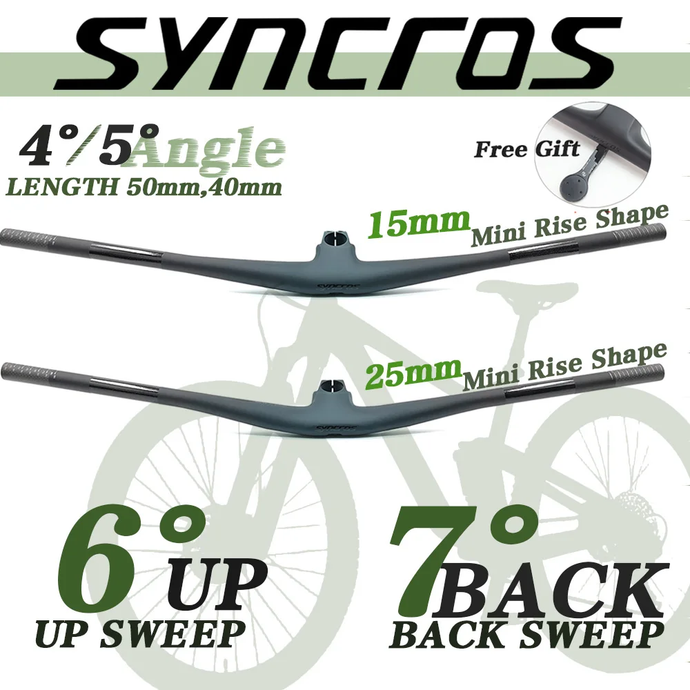 

4°/5°Carbon fiber integrated handlebar 15/25mm rise, suitable for Sparks frame, XC cross-country, MTB bike, with computer mount