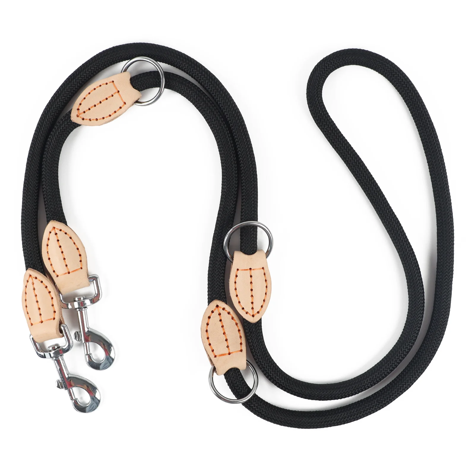 Adjustable Double Dog Lead For Two Dogs Hands Free Nylon Leash_voghion.com