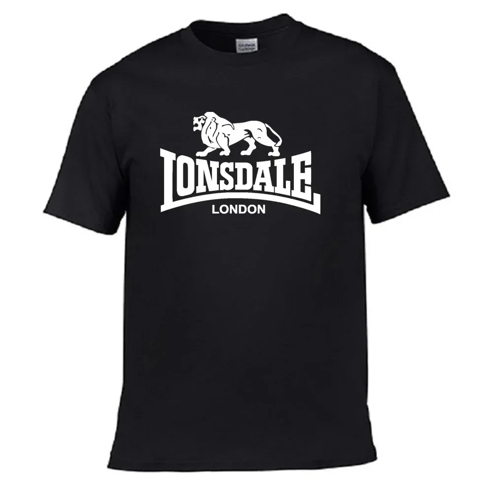 

Men's T Shirt Lion Lonsdale Printed Short Sleeved Summer Loose and Comfortable Cotton Streetwear Oversize Tee Shirt Men Clothing