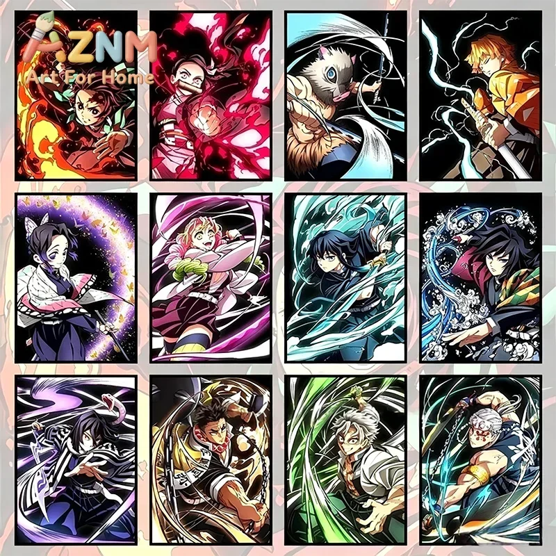 AZNM Demon Slayer Inosuke Anime Canvas Wall Art Frameless Print Poster for Bedroom Living Room Home Wall Decor