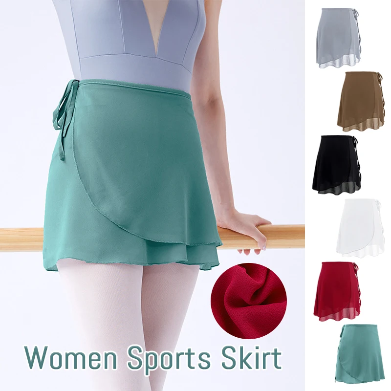 

Women Ballet Skirt One-piece Strap Chiffon Adult Short Dance Skirt Gym Yoga Skirt Modern Dance Professional Practice Clothes