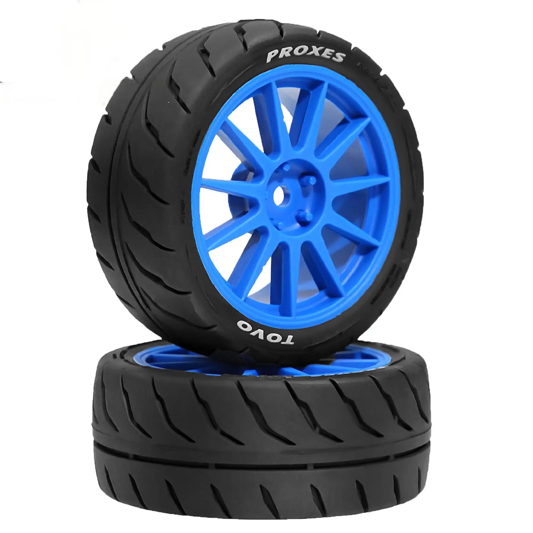 Neumáticos de coche de carreras de control remoto 1:10, neumático de 68mm hexagonal de 12mm para coche de carretera 1/10 RC Tamiya TT01 TT02 XV01 XV02 PTG-2 HSP HPI Kyosho, pieza de mejora