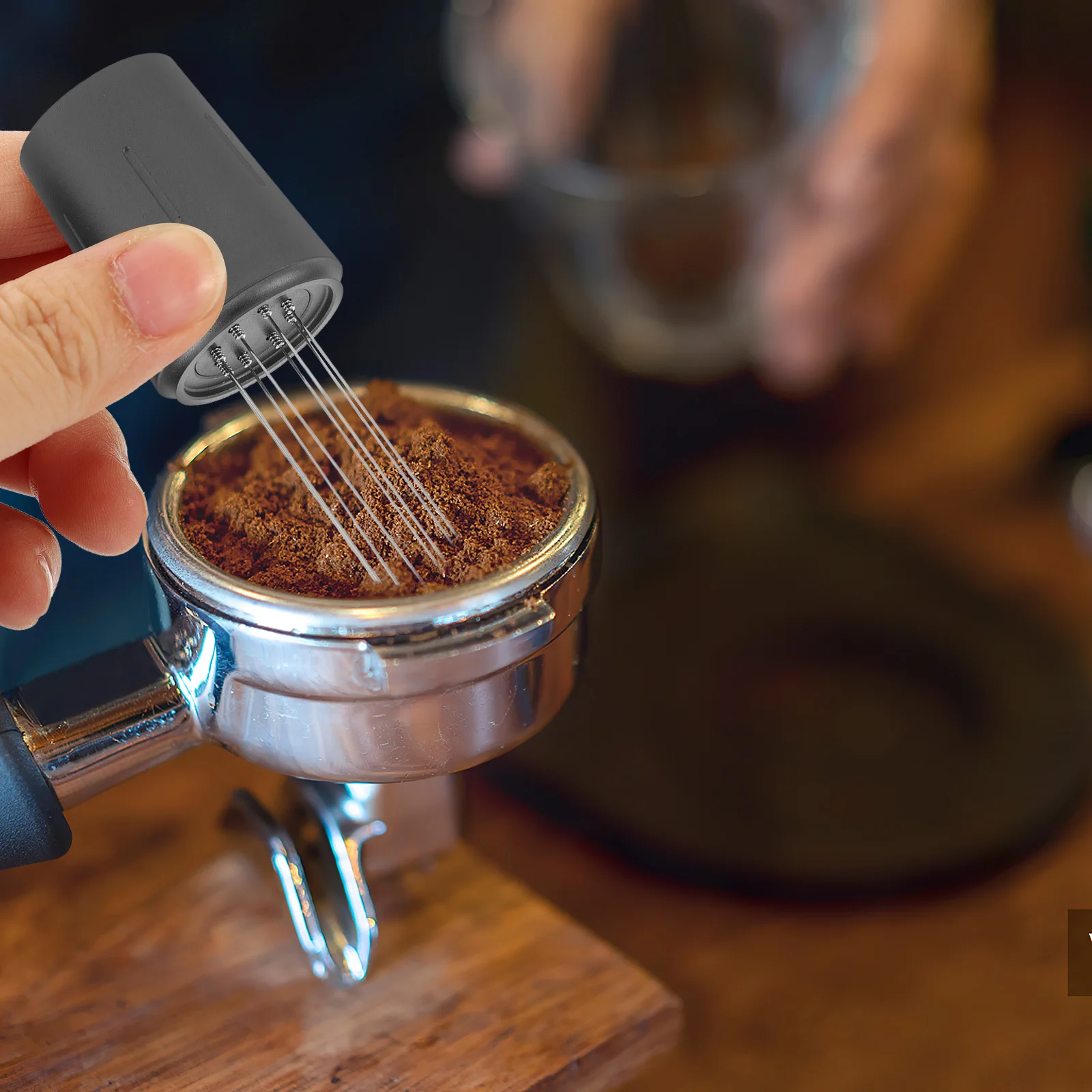

8 Needles Wdt Tool Stainless Steel Coffee Powder Distributor for Even Espresso Grounds Mixing Compatible with Portafilter Ideal