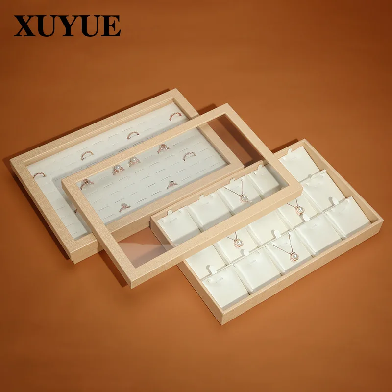 

Jewelry tray with cover light yellow ring pendant jewelry tray storage jewelry display tray manufacturers wholesale