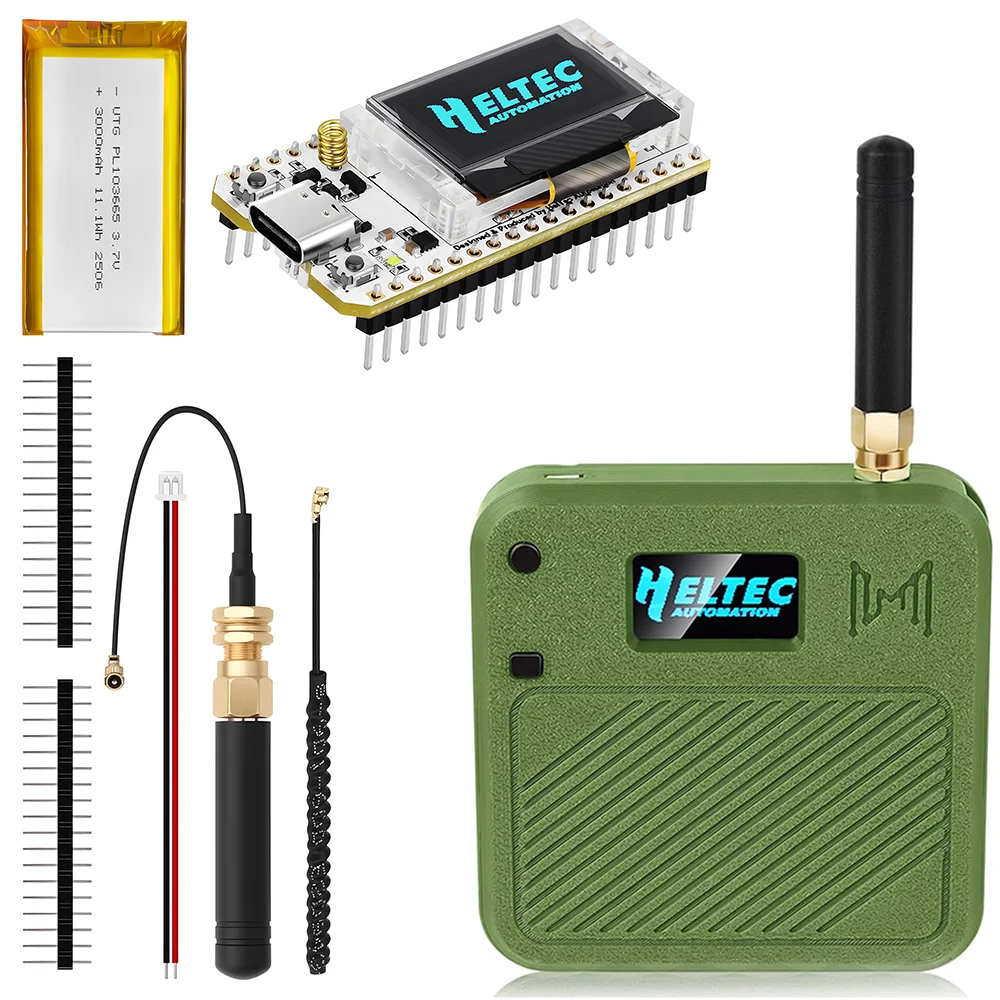 

Meshtastic Heltec V3 ESP32 LoRa 32 Case with 3000mAh Battery OLED USB C WiFi Bluetooth IoT SX1262 433MHz 868MHz