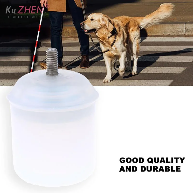 1 bâton de marche blanc pour aveugles, avec embout de protection réglable, poignée ergonomique, résistant à l'usure, pour une stabilité accrue au quotidien