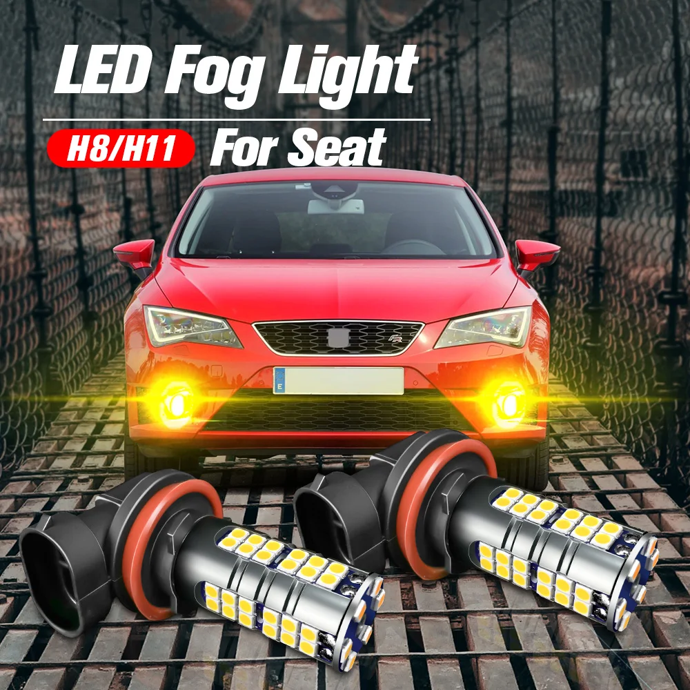 2pcs LED Front Fog Light Blub H8 Lamp Canbus No Error For Seat Toledo MK4 KG 2012-2019 Leon MK3 5F 2013-2018 Ibiza MK4 2013-2016