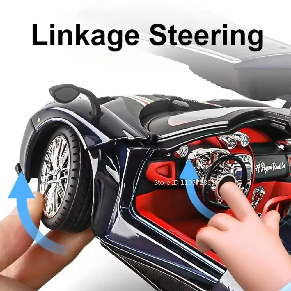 1:18 PAGANI Huayra ONE Supercar Modello Giocattoli Pressofuso in lega Auto sportive Suono Luce Porte aperte Tirare indietro Collezione Regali per bambini
