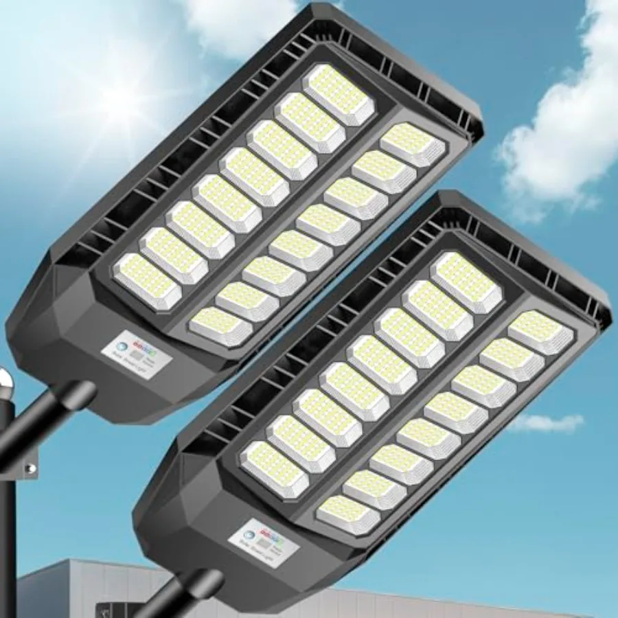 

Уличные солнечные светильники 8000 Вт, водонепроницаемые, с датчиком движения и пультом ДУ, от заката до рассвета, для двора и сада