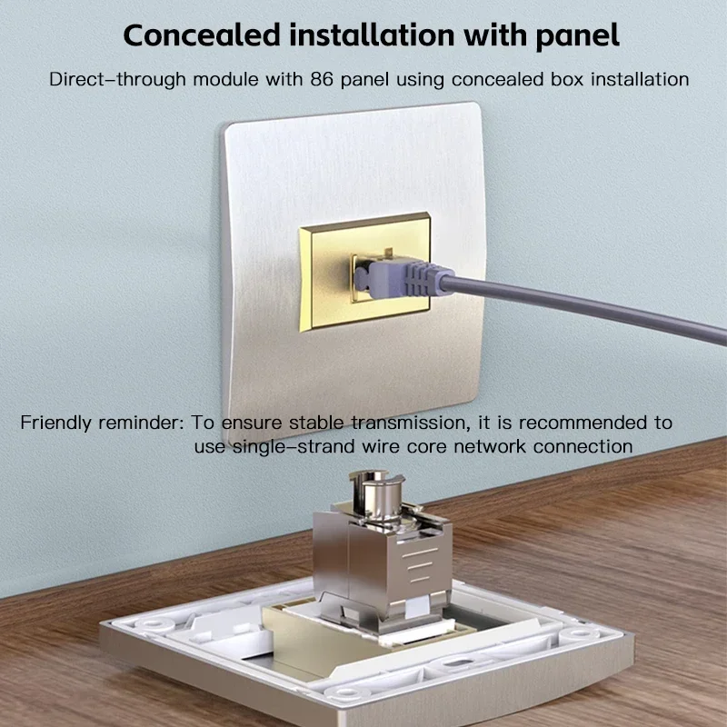 Conector de módulo de aleación de Zinc FTP, ranura blindada CAT6A CAT7 RJ45 Keystone, acoplador sin herramientas de inserción de red, enchufe de Internet de 10GB