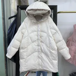 Neue Schinteon Frauen Über Größe Unten Jacke Winter Warme Schnee Lose Outwear Koreanische Stil Mantel mit Kapuze Vinatge 2023