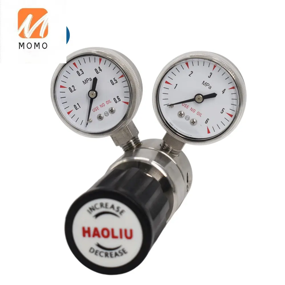 low pressure gas regulatorstainless steel helium He pressure reducing valve with gauge air pressure regulators