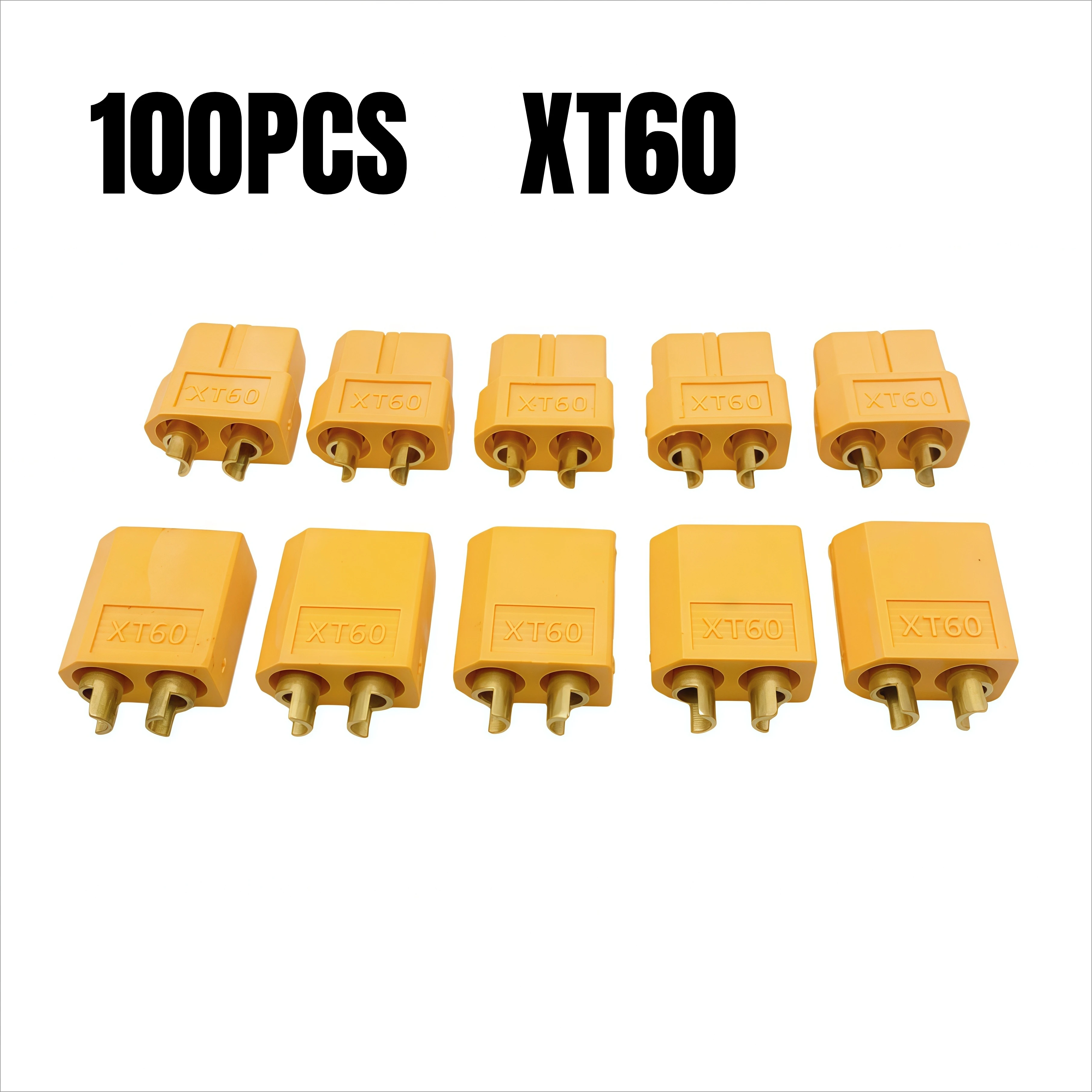 100Pcs XT60 Male Plug Mountable Connector Model Aircraft Power Battery Plug Fixed Version Female XT60E
