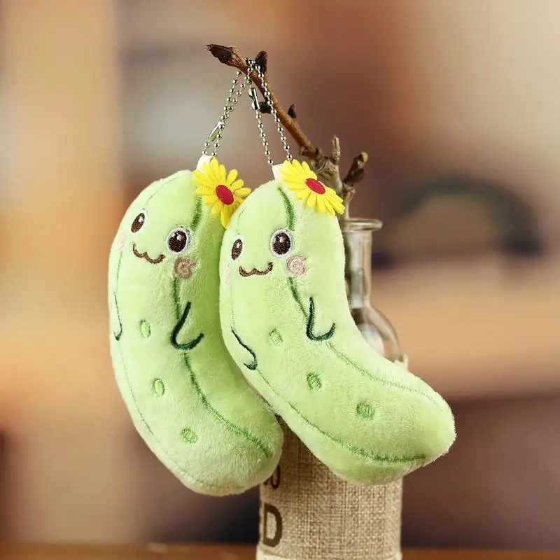 1pc 슈퍼 귀여운 봉제 오이 인형 펜던트 - 열쇠 고리 또는 배낭 액세서리로 이상적