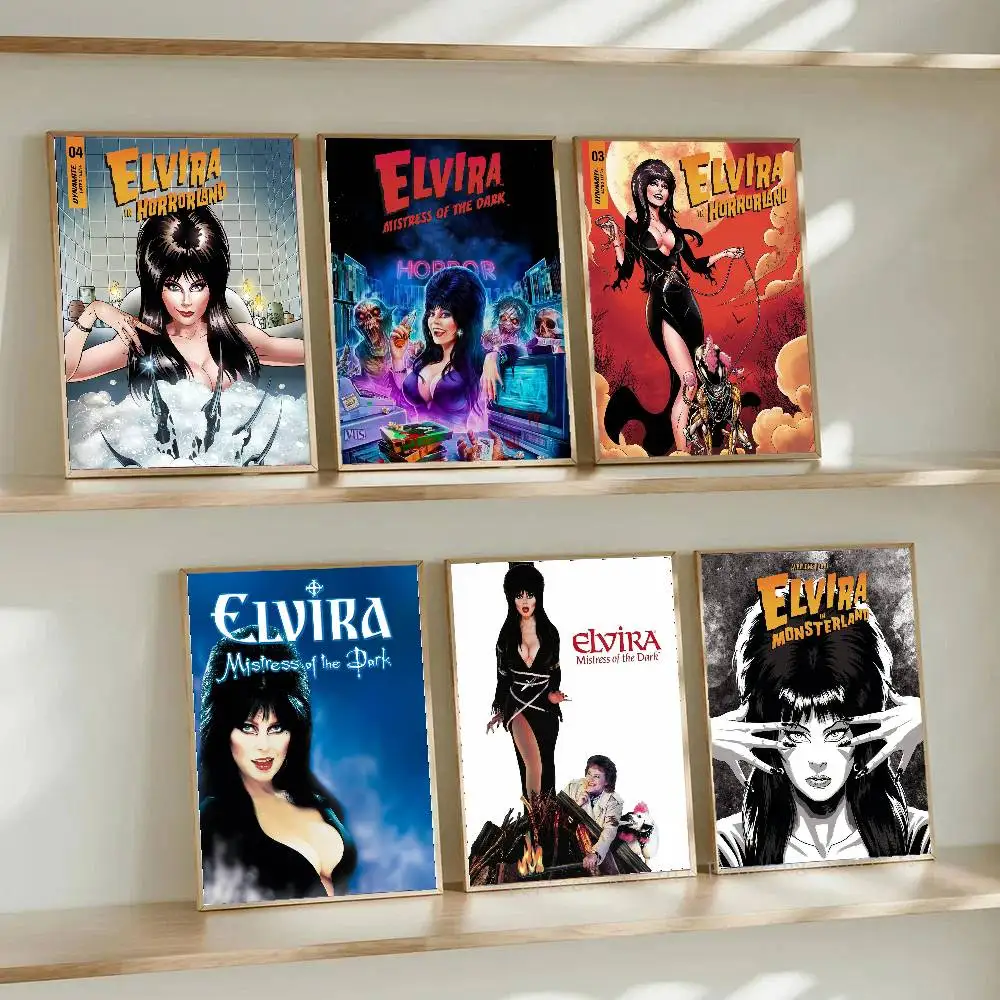 Film E-Elvira M-Mistress D-Dark Vintage Posters Living Room Bar Cafe Quality Canvas Vintage Style Comics Painting Art Home Wall