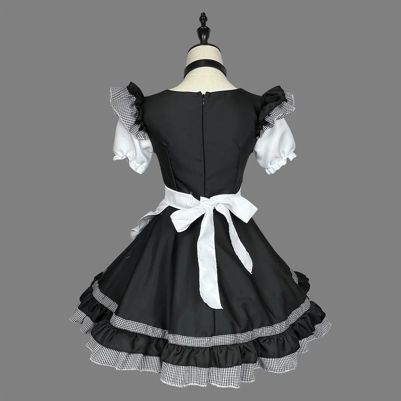 Lolita Cat Girl Maid Cosplay Costumes, Tablier de femme de chambre classique, Tenues Anime, Noir, Blanc, Rose, Robe de soirée mignonne, Grande taille