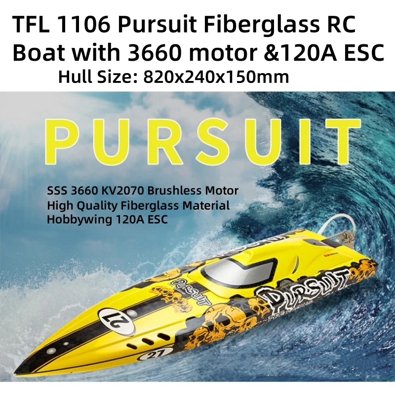 TFL 1106 Pursuit / Raider / Rocket Fiberglass Electric RC Racing Boat with SSS 3660 KV2070 / KV1620 Brushless Motor / 120A ESC