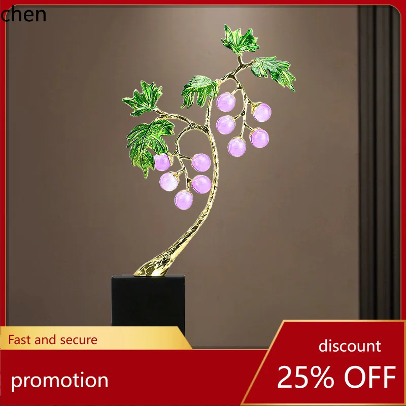 

H1 amethyst multi-berry grape vine ornament - premium decoration for living room, wine cabinet, - perfect housewarming gift