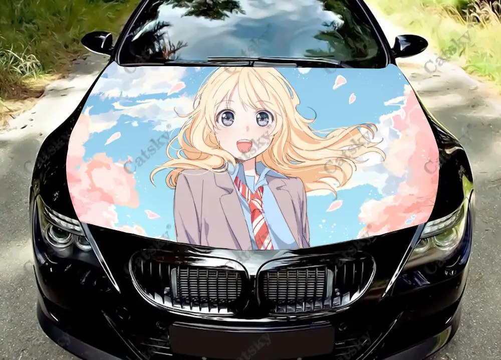 Your Lie in April Custom Car Hood Vinyl Sticker Wrap Vinyl Film Engine Cover Decals Sticker Car Auto Accessories Decoration Gift