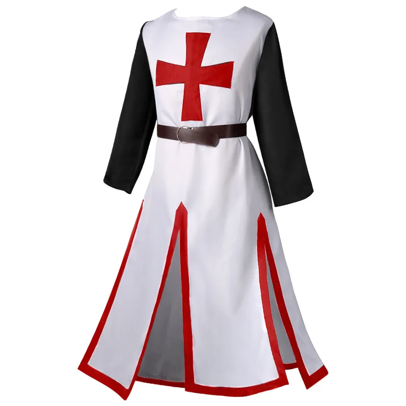 

Men's Robes Medieval Templar Knight Cosplay Crusader Surcoat Reenactment Halloween Costume