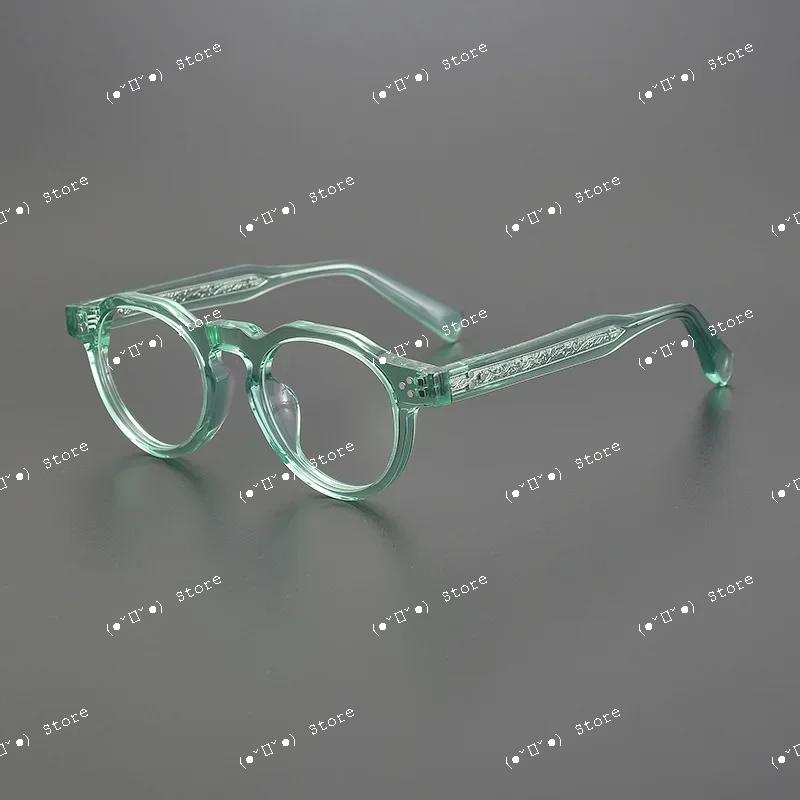 

Retro Round Acetate Glasses Frame Men Japan Designer Optical Eyewear Myopia Reading Women Prescription Eyeglasses