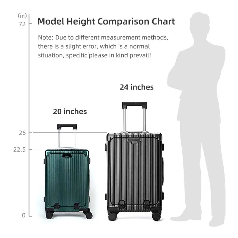 18/20/24 Inch Multi Functional Aluminum Frame Universal Wheel Password Box Suitcase Luggage PC Designer Travel Bags Suitcase