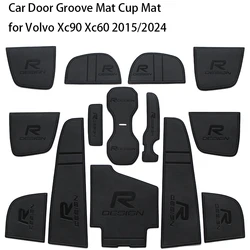 Car Door Groove Mat Cup Mat for Volvo S90 Xc60 XC40 2015/2024 Center Console Storage Box Mats Auto Gate Slot Cup Holder Pad