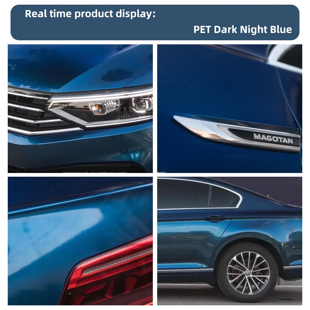 Super Bright Night Blue Full Car Wrap Vinyl PVC PET Auto Body Sticker Color Changing Film Roll Paint Protection 1.52X18M - view 4