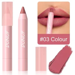 DUNUF Lipstick Pencil Waterproof Sexy Red Nude Purple Matte Tint Lipstick Lasting Lip liner Pen Longlasting Makeup Cosmetic