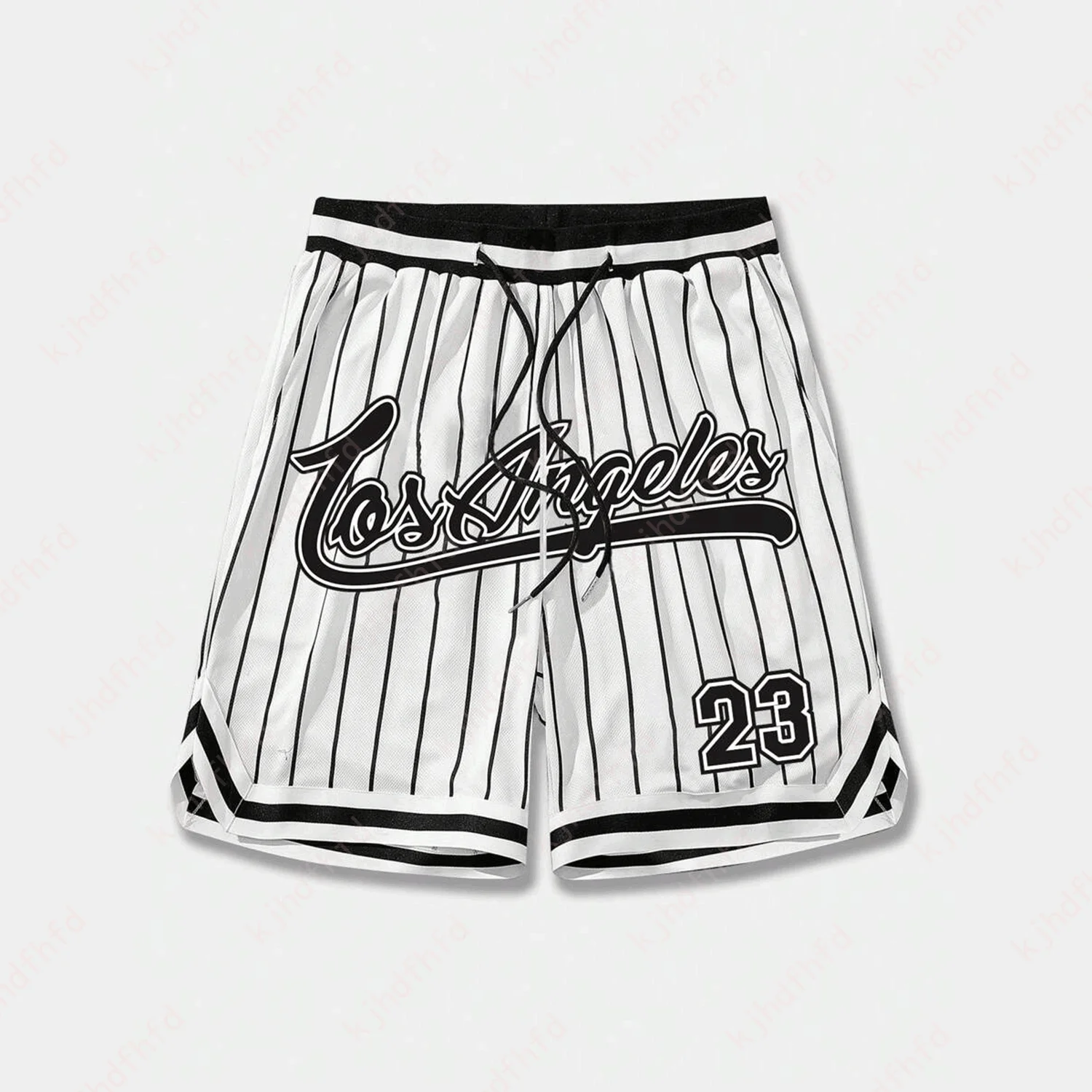 2024 Striped And Letter Printed Drawstring Waist Mesh Basketball Shorts Absorb Sweat Outdoors Exercise Fashion Adult&Kid Shorts