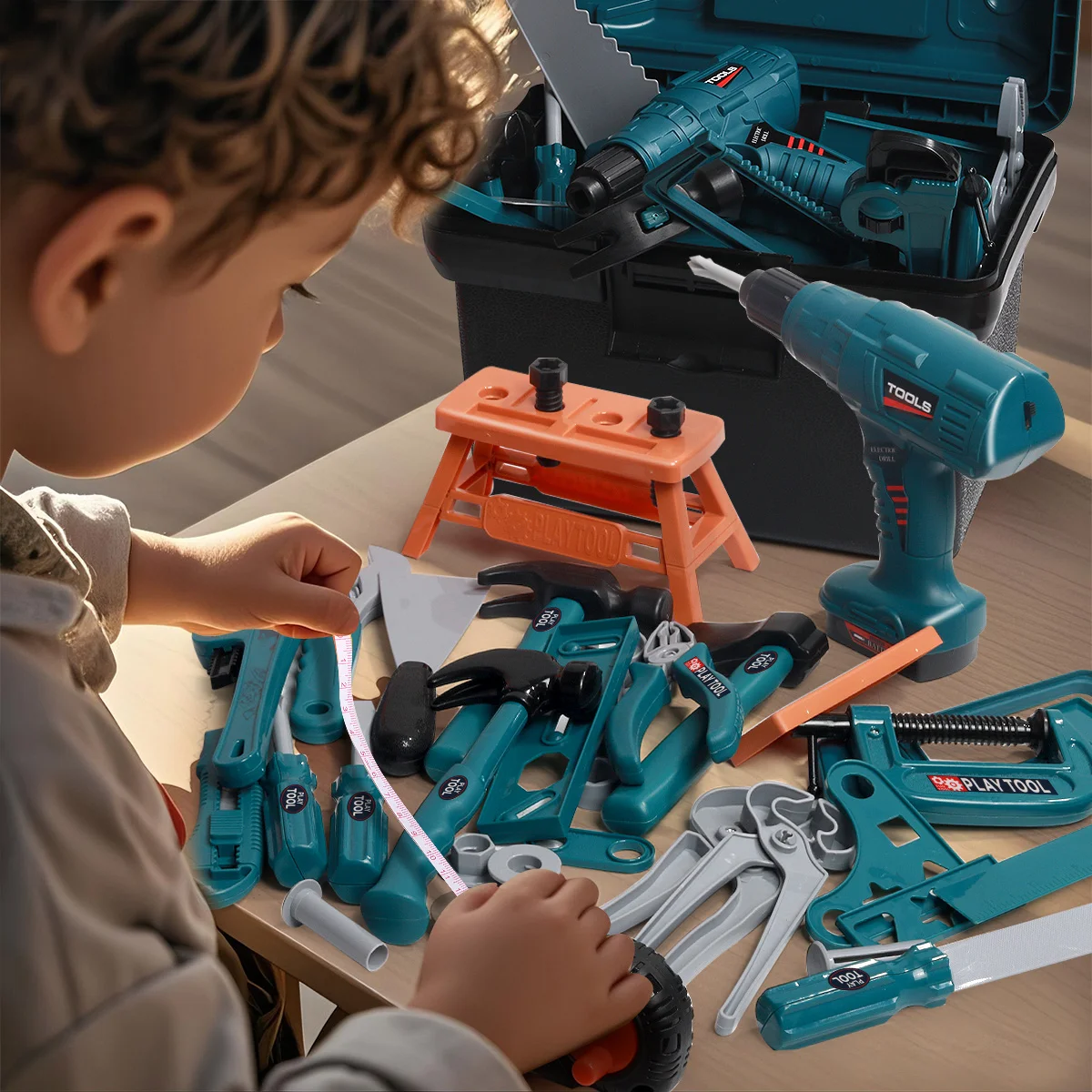 子供向けSTEM建設修理ツールボックスおもちゃセット、分解・組み立て用ドライバー付きで実践スキルを向上