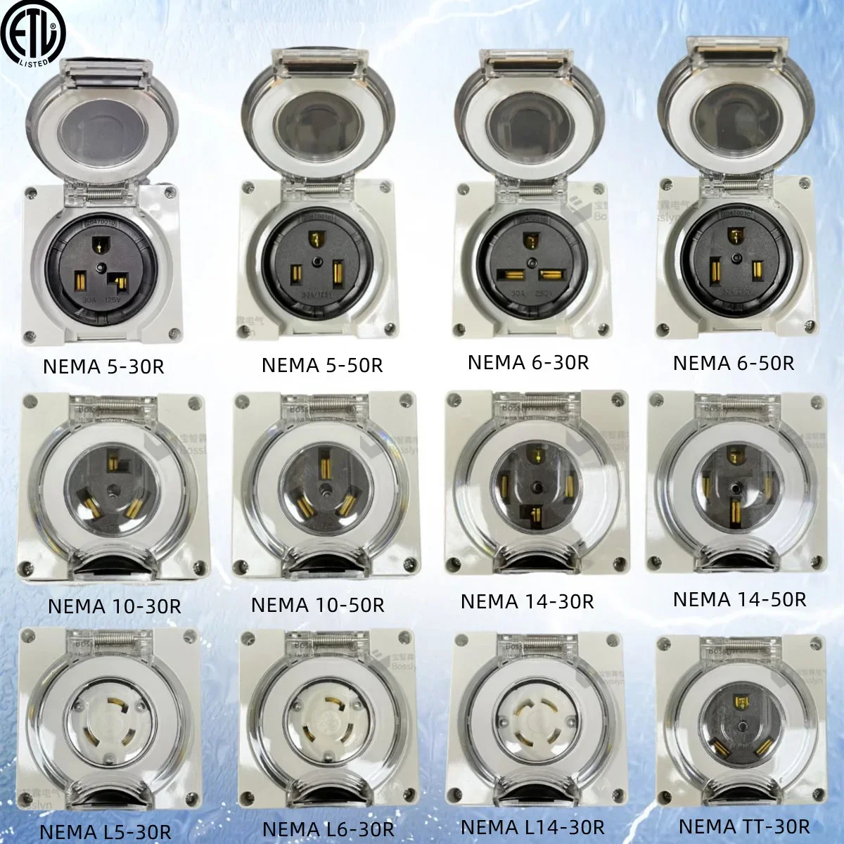 Factory direct sales American standard outdoor waterproof socket ETL new energy car RV outdoor waterproof splash-proof socket