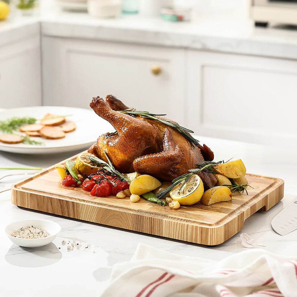 XINZUO End Grain Cutting Board Solid Wood Chopping Board Ash Wood Smooth And Plain Cut Fruit  Cut Bread
