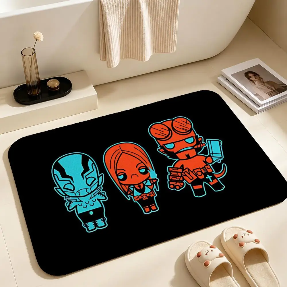 IP-HellboyS Floor Mat Soft Non-Slip Bath Mat, Bedside Carpet, Absorbent Doormat for Home