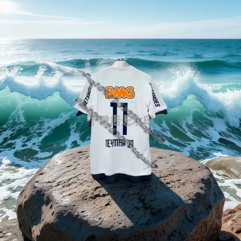 

Классический ретро номер. Семейный футбольный трикотаж Santos 11, футболка в стиле ретро Neymar Football для взрослых, мужчин и женщин