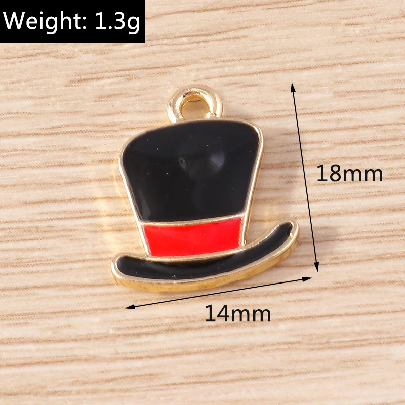 Tusember 10 Stück Emaille-Anhänger mit Gentleman-Hut, Schnurrbart, Bart und Sonnenbrille für die Herstellung von niedlichen Ohrringen, Armbändern und Schmuck – Detail 2