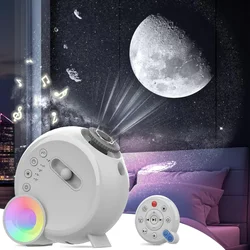 Galaxy Star Projector Night Light with Bluetooth Speaker USB LED Moon Lamp for Kids Bedroom, Gaming Room, Party Gifts RGB Lamps