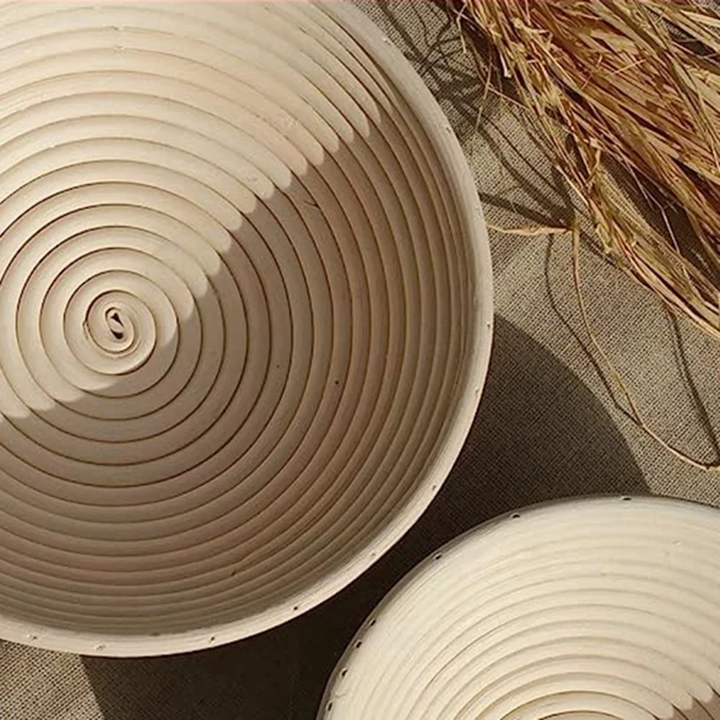 Cesta redonda de fermentación, fácil de hornear pan, cesta de pan con tela lavable