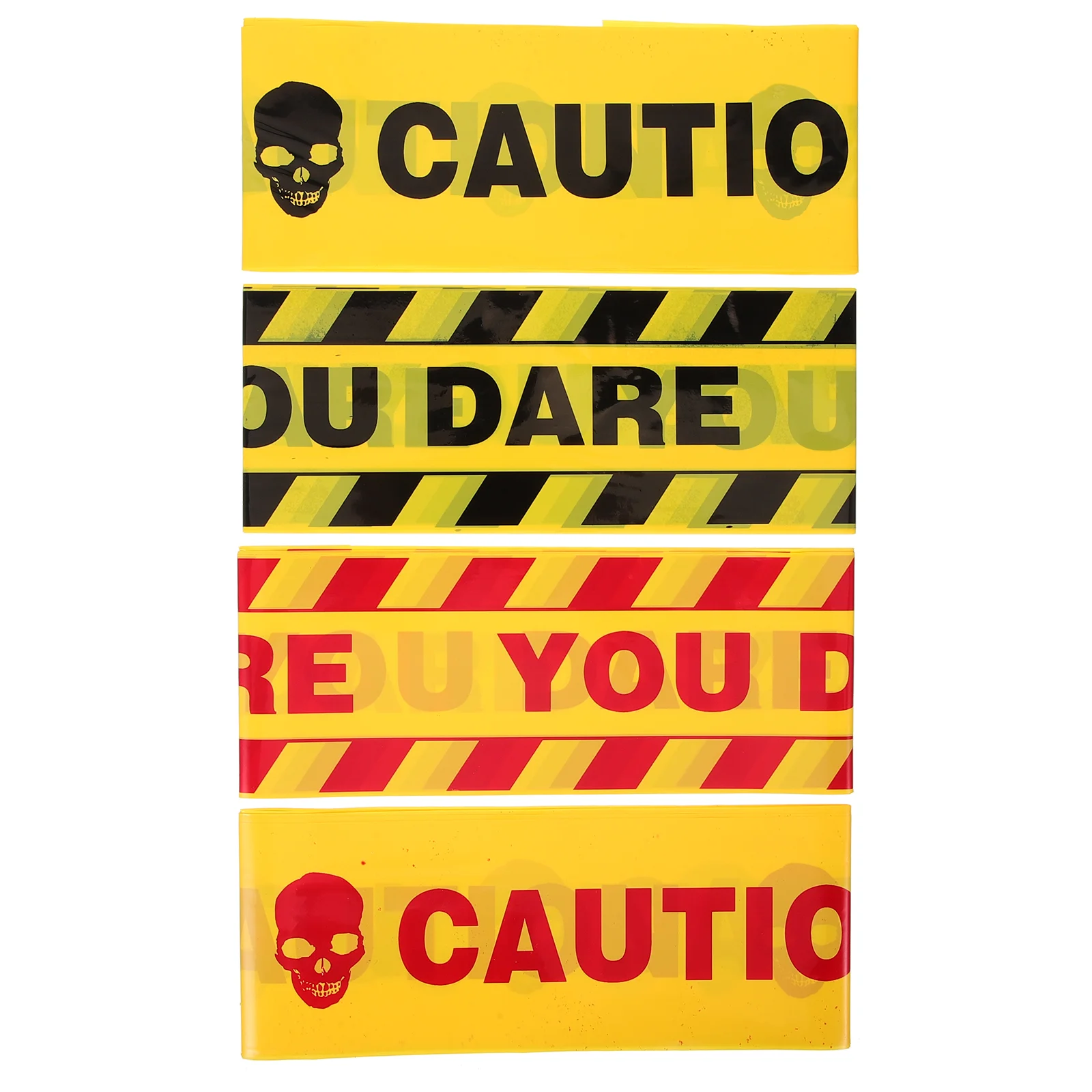 4 Pcs Scary Caution Tape Halloween Party Haunted House Cordon Warning Decor Decorate Crime Scene