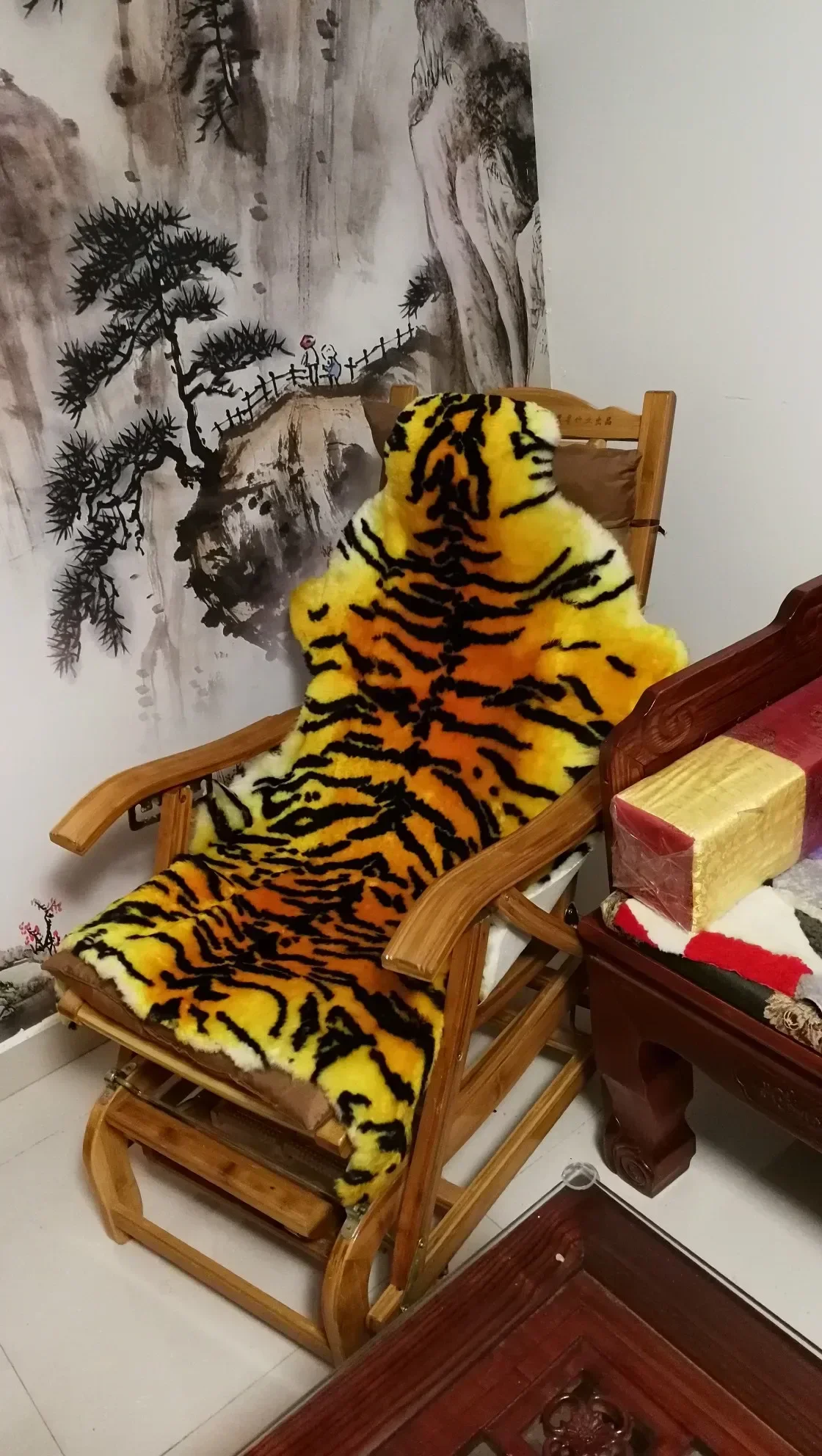 75X110CM Simulation peau de tigre blanc peau de léopard tapis tentures murales en peau de mouton canapé coussin chaise suspendue coussin tapis de voiture