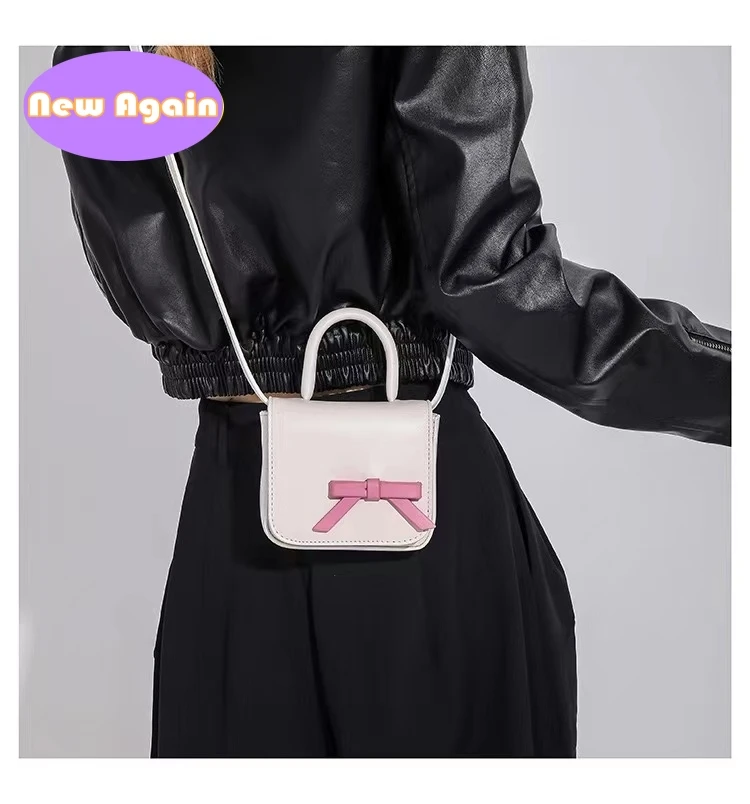 Lovely Flap Handbags for Children, Small Money Bags for Girls, Baby Kids, Cute Shoulder Bags, Bowknot Messenger Bag para Adolescentes, NA001