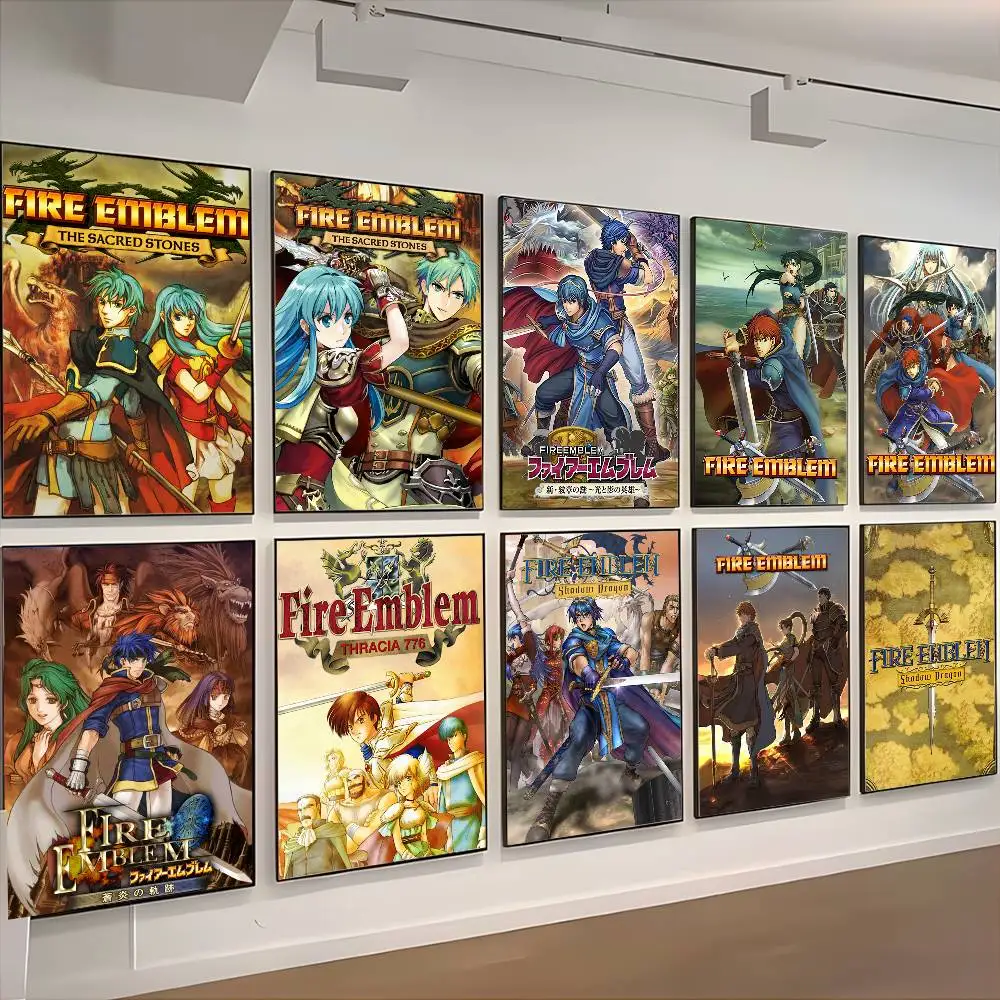 Póster con emblema de juego F-Fire, arte HD, pared adhesiva, impermeable, hogar, sala de estar, dormitorio, bar, decoración estética