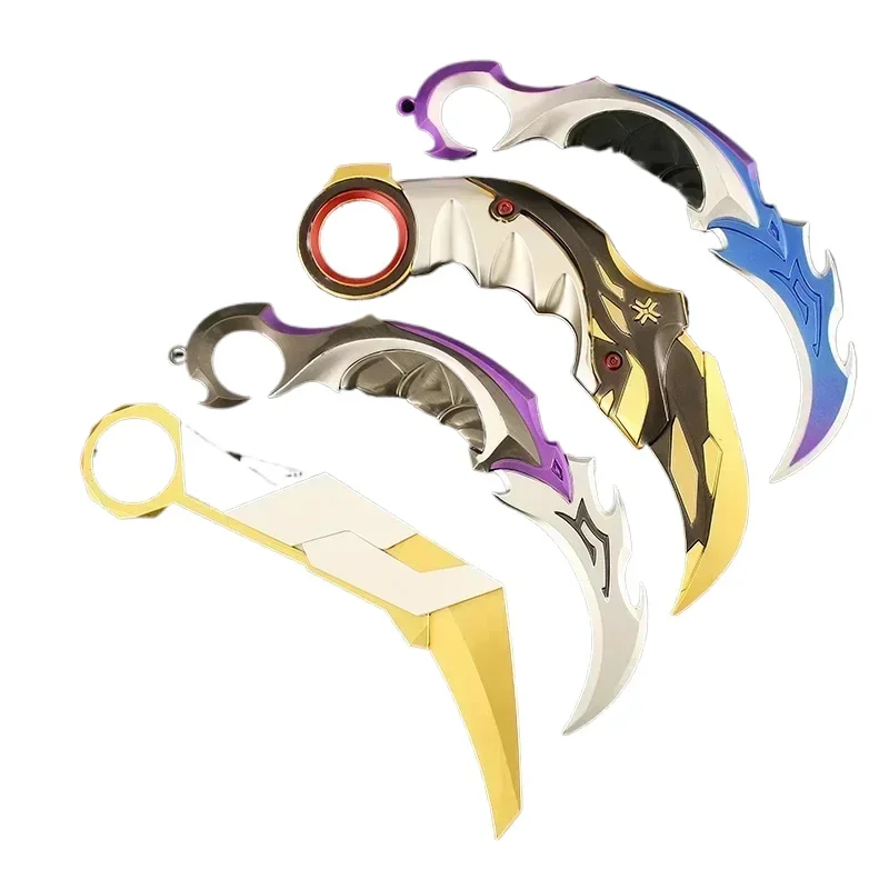 Valorant Karambit Prime Reaver arma de Metal sin cortar 16cm juego Balisong periféricos táctico militar samurái juguetes cuchillo para niños