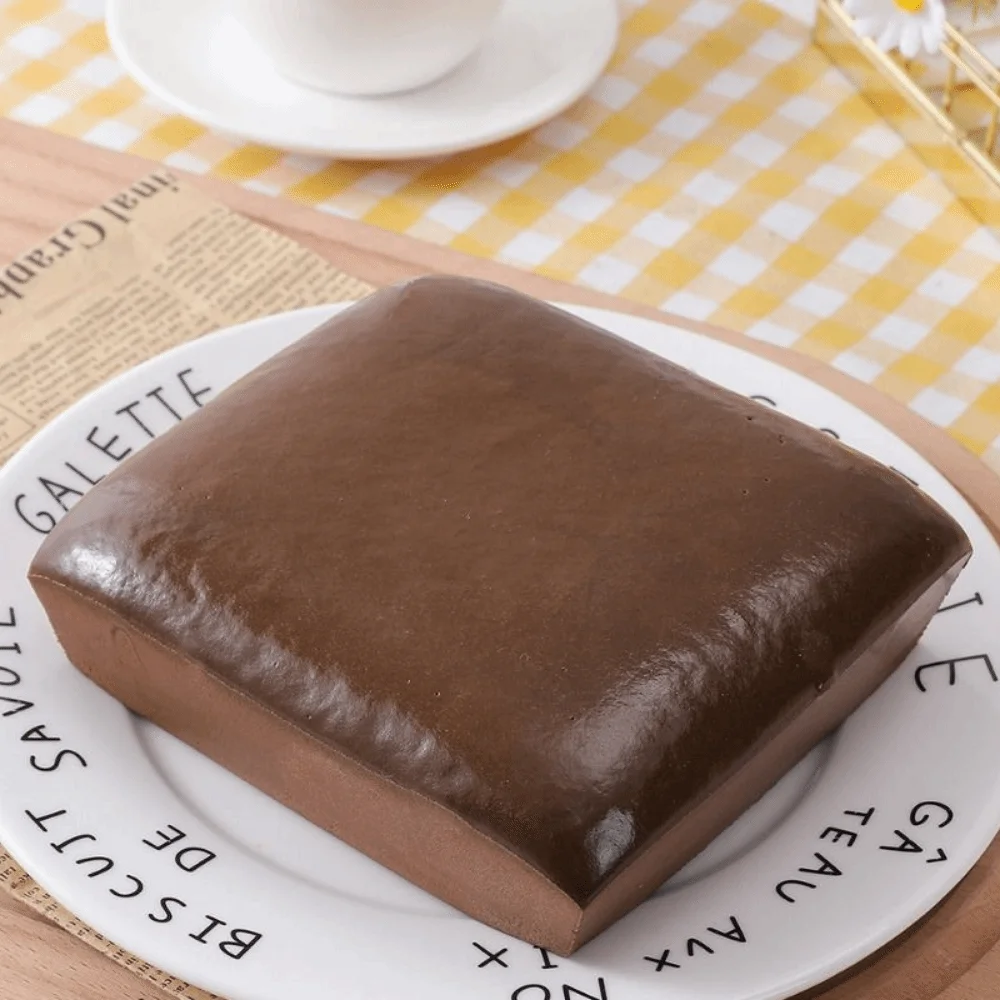 Stylish PU Sticky Toast Slow Rebound Soft Round/Square Simulation Bread Squeeze Simulation Food Funny Sensory Squishy Tricky