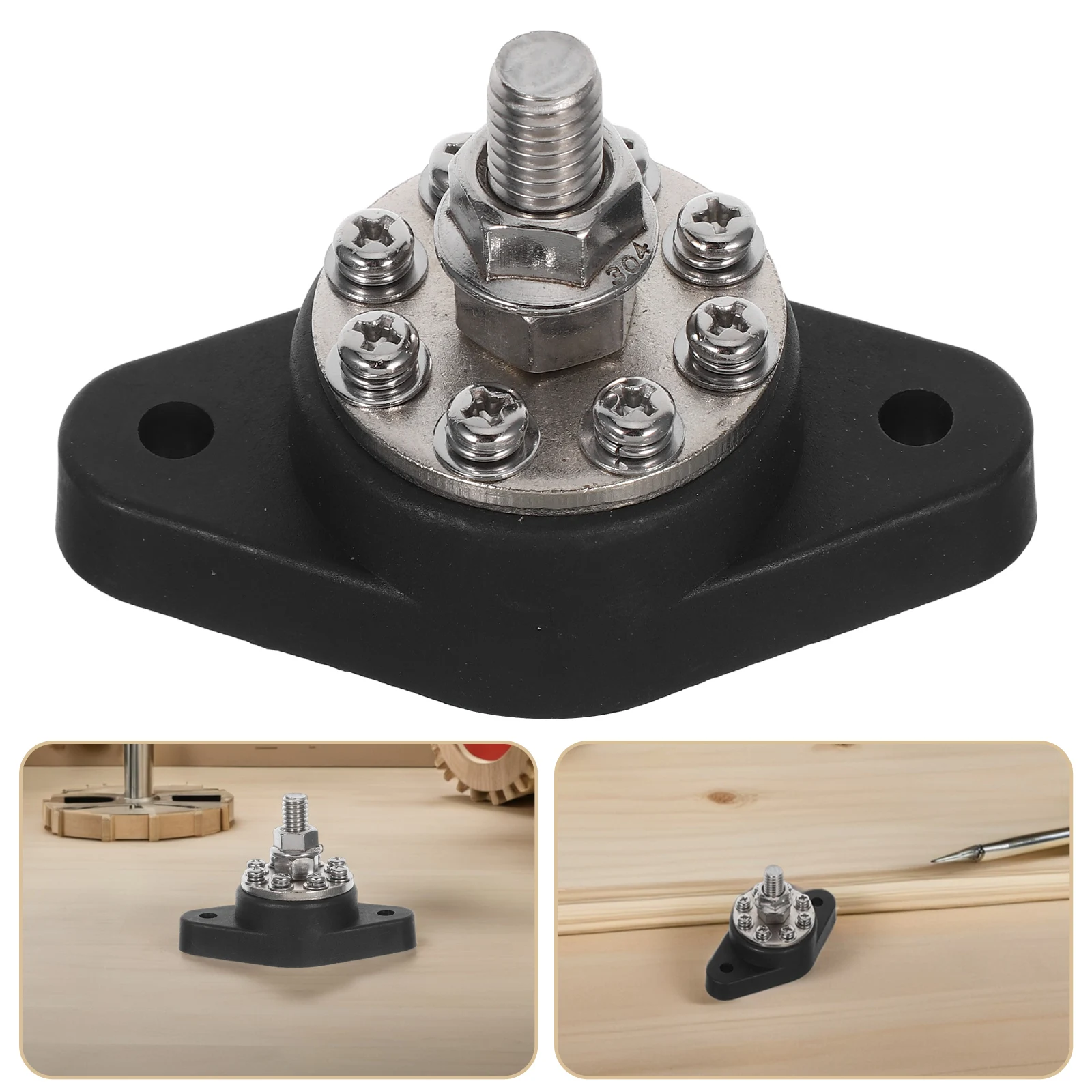 

8-Way Automotive Bus Bar M10 Stud Power Distribution Block Marine Rv Boat Solar Terminal Block Connector Grounding Busbar Truck